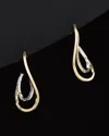 Italian Gold 14k  Two-tone Polished & Diamond Cut Graduated Double Open Hoops