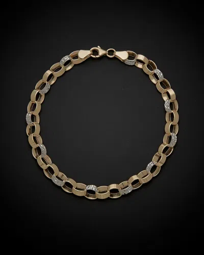 Italian Gold Two-tone Reversible Link Bracelet In Gold