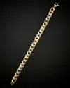 Italian Gold Two-tone Semi-solid Miami Cuban Curb Link Bracelet