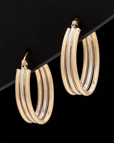 Italian Gold Two-tone Triple Hoops