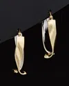 Italian Gold Two-tone Twisted Oval Hoops
