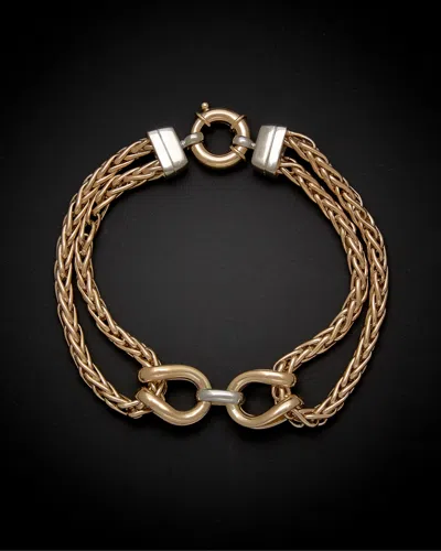 Italian Gold Two-tone Wheat Bracelet