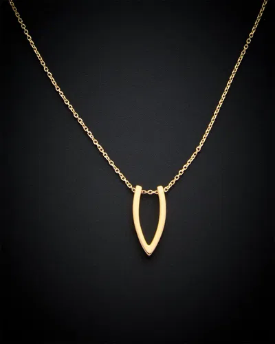 Italian Gold V Pendant Necklace