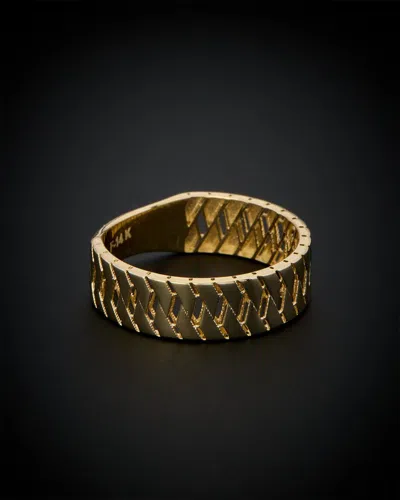 Italian Gold Wave Band Ring In Burgundy