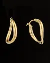 Italian Gold Wave Double Hoops