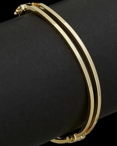 Italian Gold Wave Hinged Bangle