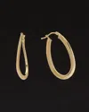 ITALIAN GOLD 14K ITALIAN GOLD WAVE OVAL HOOPS