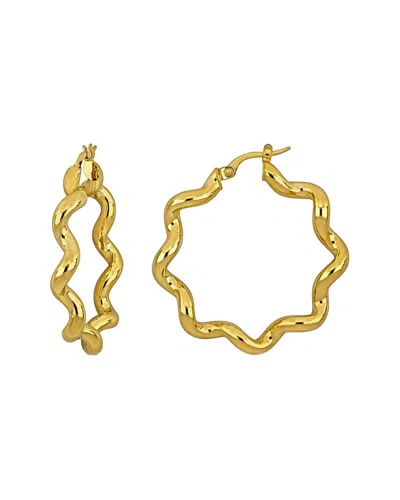 Italian Gold 14k  Wavy Hoops