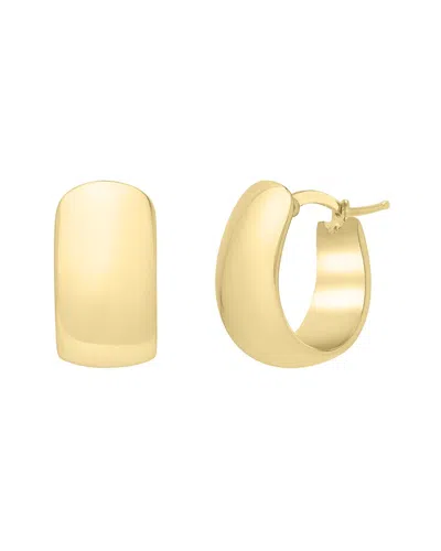 Italian Gold 14k  Wide Puff Earrings