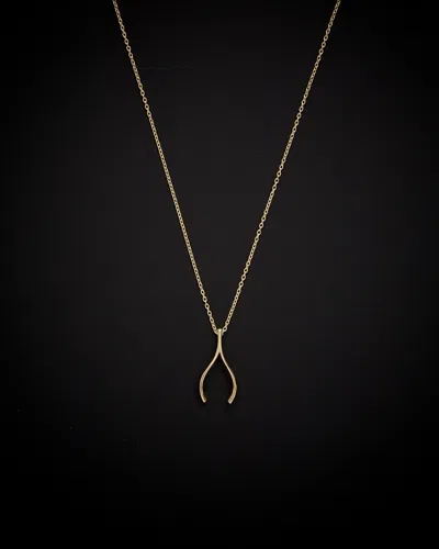 Italian Gold Wishbone Necklace