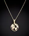 Italian Gold World Map Pendant Necklace