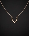Italian Gold 14k Italian Rose Gold Antler Adjustable Necklace
