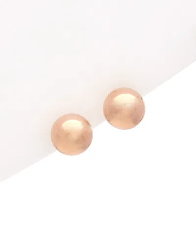 Italian Gold 14k Italian Rose Gold Ball Studs In Pink