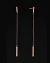 Italian Gold 14k Italian Rose Gold Bar Dangle Earrings