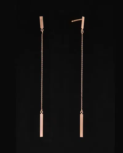 Italian Gold 14k Italian Rose Gold Bar Dangle Earrings