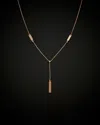 Italian Gold 14k Italian Rose Gold Bar Drop Adjustable Necklace