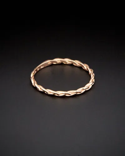 Italian Gold 14k Italian Rose Gold Braided Ring In Pattern