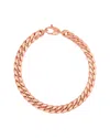 Italian Gold 14k Italian Rose Gold Cuban Chain Bracelet