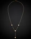 Italian Gold 14k Italian Rose Gold Cube Lariat Necklace
