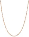Italian Gold 14k Italian Rose Gold Figaro Chain Necklace