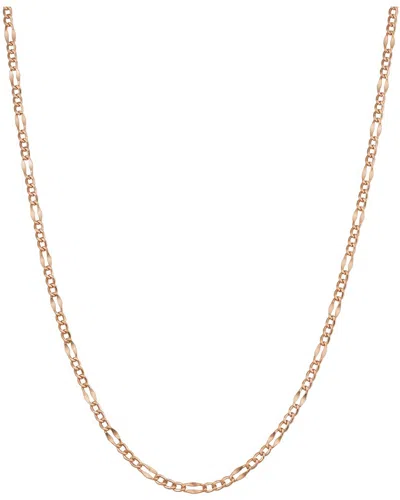 Italian Gold 14k Italian Rose Gold Figaro Chain Necklace