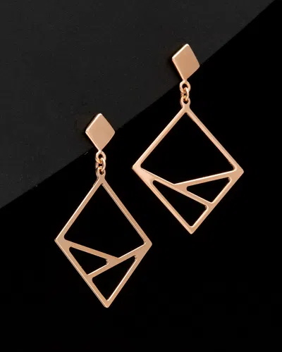 Italian Gold 14k Italian Rose Gold Geometric Dangle Earrings