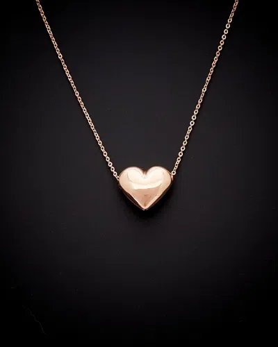 Italian Gold 14k Italian Rose Gold Heart Pendant Necklace