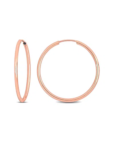 ITALIAN GOLD 14K ITALIAN ROSE GOLD HOOPS