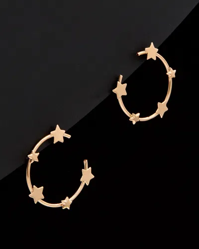 Italian Gold Multi Star Open Circle Earrings