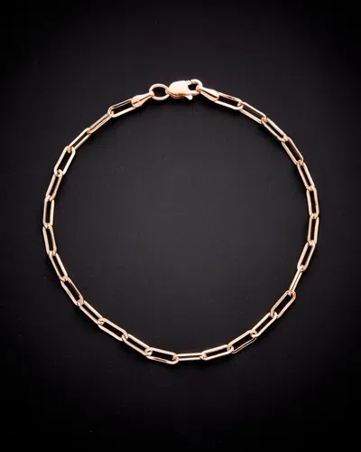 Italian Gold 14k Italian Rose Gold Paperclip Chain Bracelet