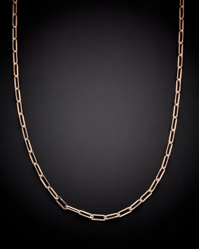 Italian Gold 14k Italian Rose Gold Paperclip Chain Necklace