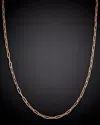 Italian Gold 14k Italian Rose Gold Paperclip Chain Necklace