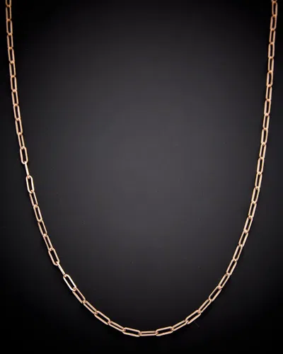 Italian Gold 14k Italian Rose Gold Paperclip Chain Necklace