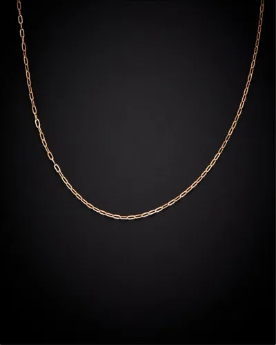 Italian Gold 14k Italian Rose Gold Paperclip Chain Necklace In Gray