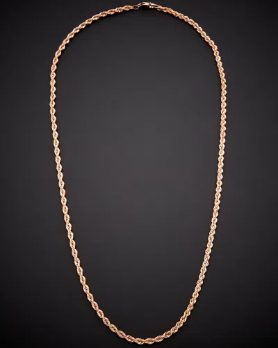 Italian Gold 14k Italian Rose Gold Rope Necklace