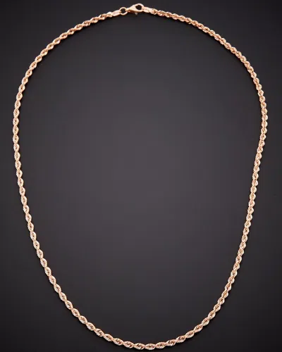 Italian Gold 14k Italian Rose Gold Rope Necklace