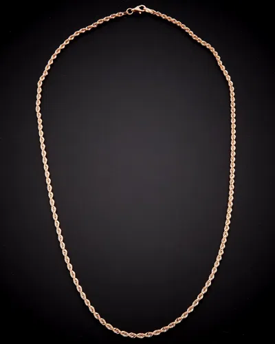 Italian Gold 14k Italian Rose Gold Rope Necklace