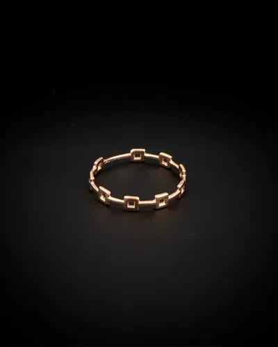Italian Gold 14k Italian Rose Gold Square Station Ring