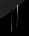 Italian Gold 14k Italian Rose Gold Thin Bar Earrings