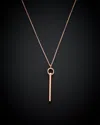 Italian Gold 14k Italian Rose Gold Tube Pendant Necklace