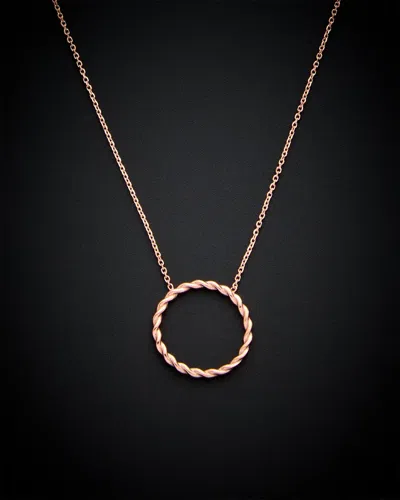 Italian Gold 14k Italian Rose Gold Twisted Circle Necklace