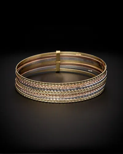 Italian Gold 14k Italian Tri-tone Gold 7-days Bangle