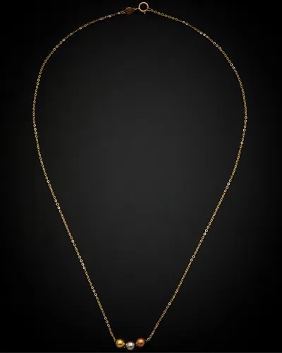 Italian Gold 14k Italian Tri-tone Gold Bead Necklace