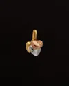 Italian Gold 14k Italian Tri-tone Gold Petite Puffed Heart Necklace