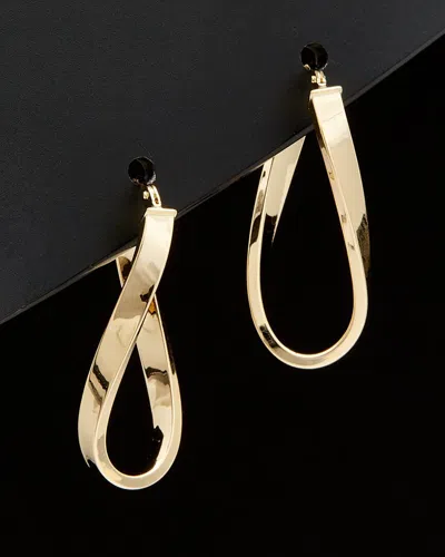 Italian Gold 14k Italian Tri-tone Gold Twisted Oval Hoops