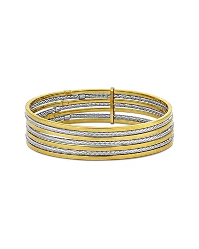 Italian Gold 14k Italian Two-tone Gold Bangle Bracelet