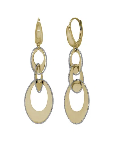 Italian Gold 14k Italian Two-tone Gold Dangle Earrings