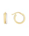Italian Gold 14k Italian Two-tone Gold Double Row Hoops