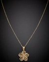 Italian Gold 14k Italian Two-tone Gold Flower Pendant Necklace