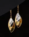 Italian Gold 14k Italian Two-tone Gold Twisted Earrings